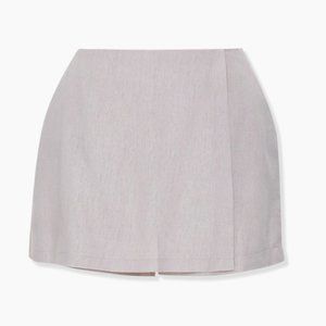 Forever 21 Linen Blend Pocket Skort in Taupe
